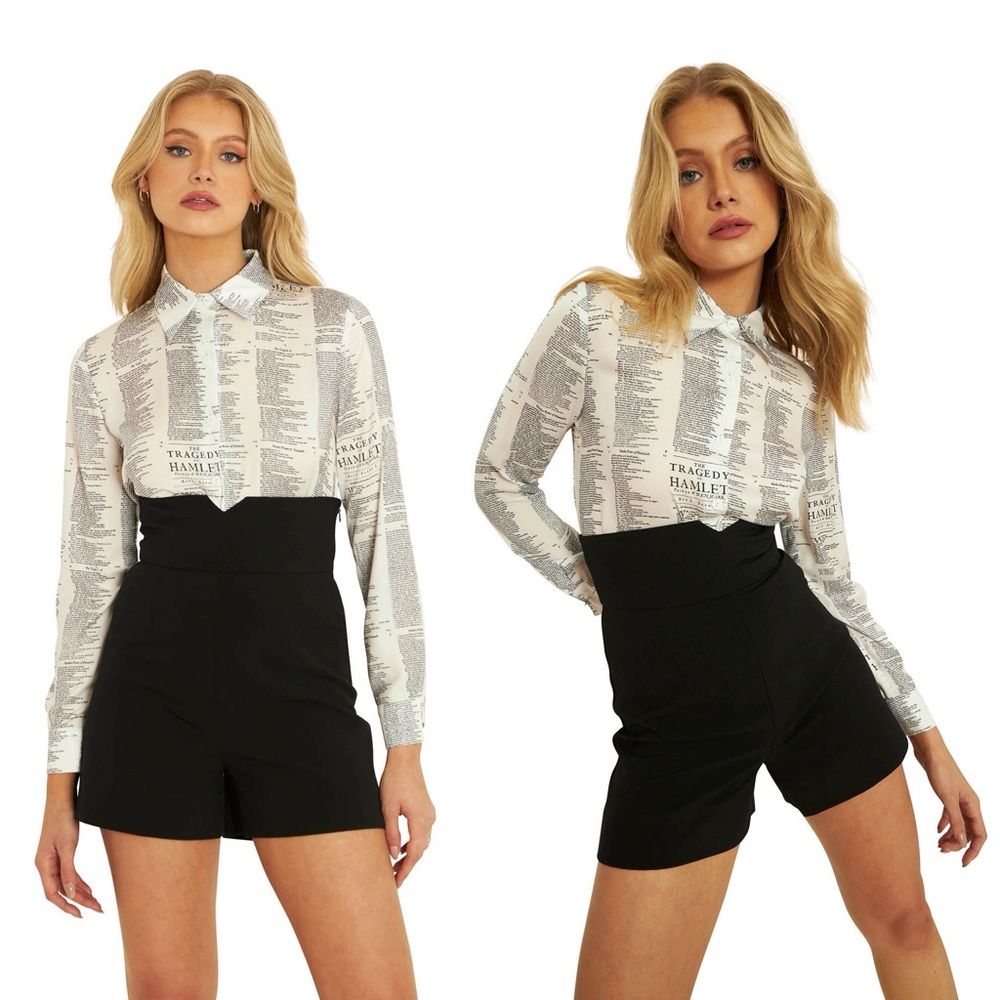 Blackmilk Oh High There Suspender Romper Black 10 — image 3 of 8